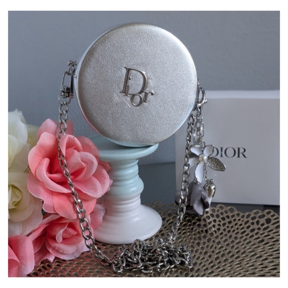 NEW Dior Silver Mini Cosmetic Pouch Bag - Picture 3 of 10